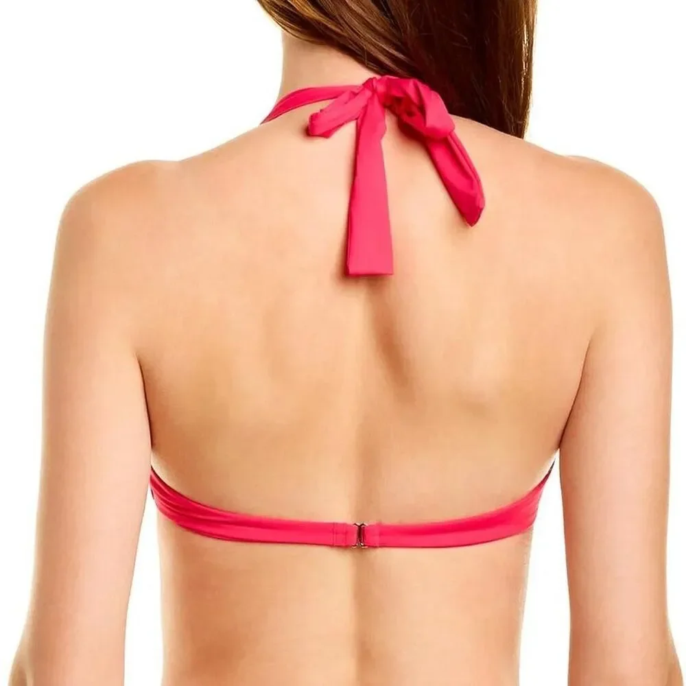 Frankie’s Bikinis Bernie Halter Bikini Top in Rosewood Pink - NWT - Size small